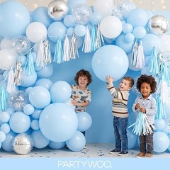 100pc Baby Blue Balloon Arch Kit Pastel Sky Aqua Latex Balloons Party Decor