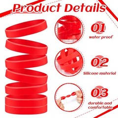 200 Pcs Blank Silicone Rubber Bracelets Bulk for Teens Students Event Party