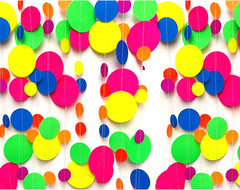 120Feet UV round Dot Paper Neon Garland Neon Streamers Decorations UV Reactive B