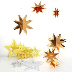Silver Gold Star Garland Hanging Twinkle Little Star Decorations Glittery Par…