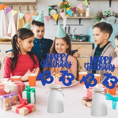 Centerpiece Sticks 13th Birthday 12 PCS Blue Glitter Sign Table Topper Decor