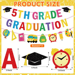 5Th Grade Graduation Decorations Banner, Elementary Graduation Party Decor, Colo