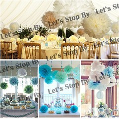4″ 8″ 12″ Tissue Paper Pom Poms Ball Lanterns Wedding Birthday Photo Shoot Craft