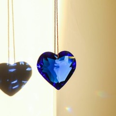 12Pcs 45MM Crystal Heart Suncatcher Rainbow Maker Wedding Party Decr, mix color