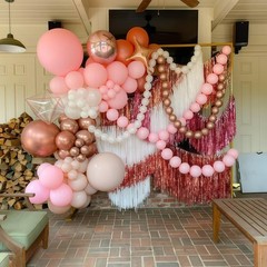 Pastel Pink and White Linking Balloons, 120PCS 6 In Light Pink White Quick Li…