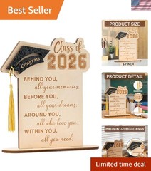 Celebrate Class of 2026 with Elegant Wooden Graduation Quote Plaque Decoration