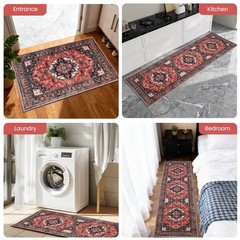 Kitchen Rug Set 3Pcs, Boho Rug Sets Non Slip Washable for Floor Thick Farmhou…