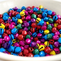 20 Christmas Bells Miniature Xmas tree Baubles Colourful Festive Decor Charms UK