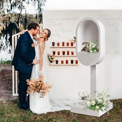 Audio Guest Book Stand Phone Booth Box Video Recording Table for Wedding Party