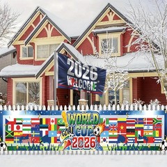 World Cup Flags 2026 Merchandise Decor 2PCS USA Canada Mexico Host Country Socce