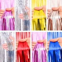2M-3M FOIL FRINGE TINSEL BACKDROP CURTAIN DOOR WEDDING BIRTHDAY PARTY DECORATION
