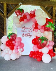 Strawberry Balloons Garland Arch Kit – 153Pcs Different Size Red and Pink Bal…