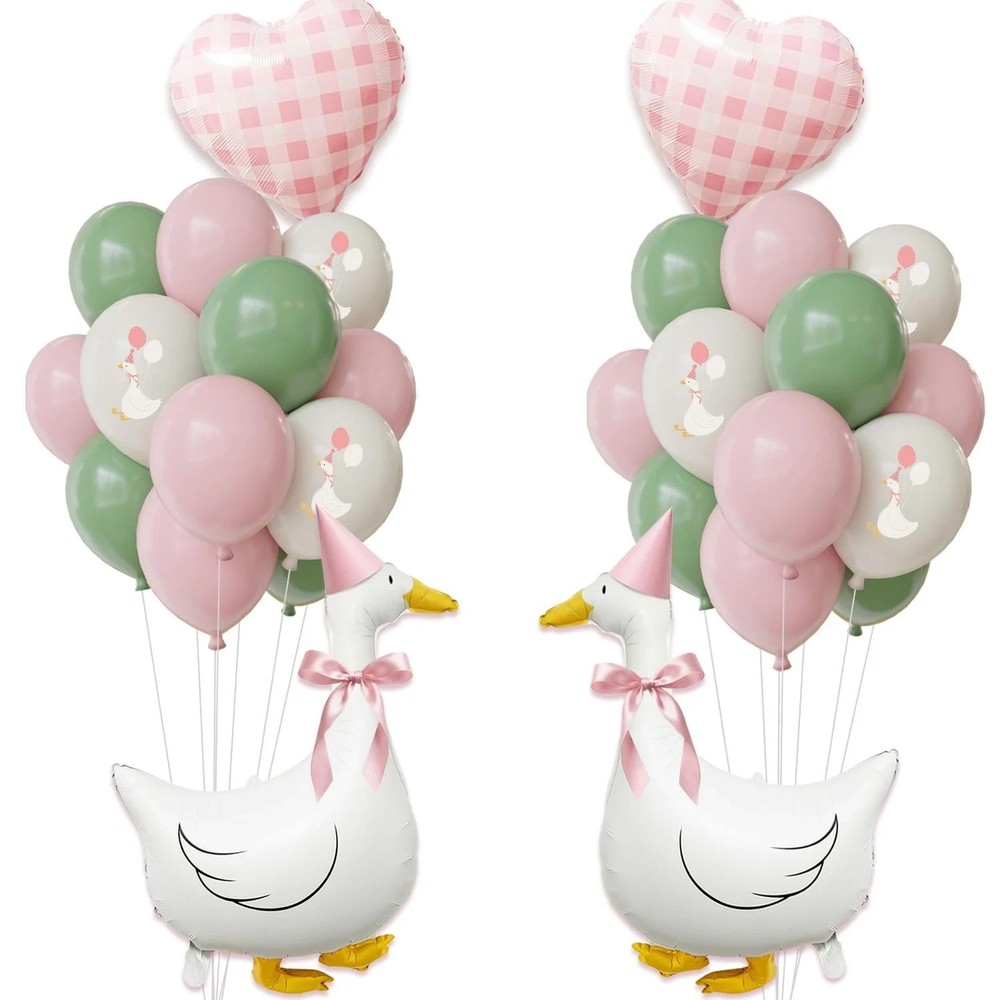 One Silly Goose Birthday Decorations Girl – Goose Balloons with Pink Printed …