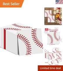 Vibrant Red and White Baseball Napkins for 100-Count Birthday Celebrations