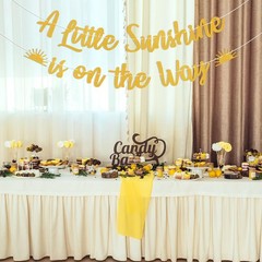 Boho Sunshine Baby Shower Decorations – A Little Sunshine is on the Way Banne…