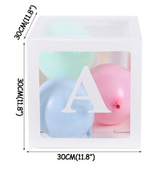 Customize Transparent Balloon Letter Box for Birthday Parties, Gender Reveal etc
