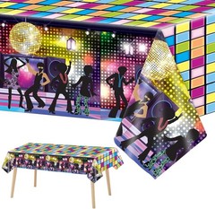 70s Disco Party Tablecloth Set 3 Large Plastic Rectangular Decor