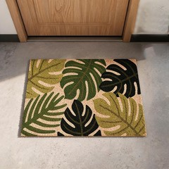 Coconut Coir Mat with Tropical Aesthetic Non Slip for Indoor Outdoor Use