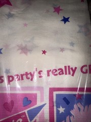 1997 BARBIE Table Cover Cheerleader Barbie by Party Express 54″ x 89″ NOS