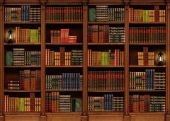 Wooden Bookshelf Backdrop Library Vintage Books Background Studio Party Props