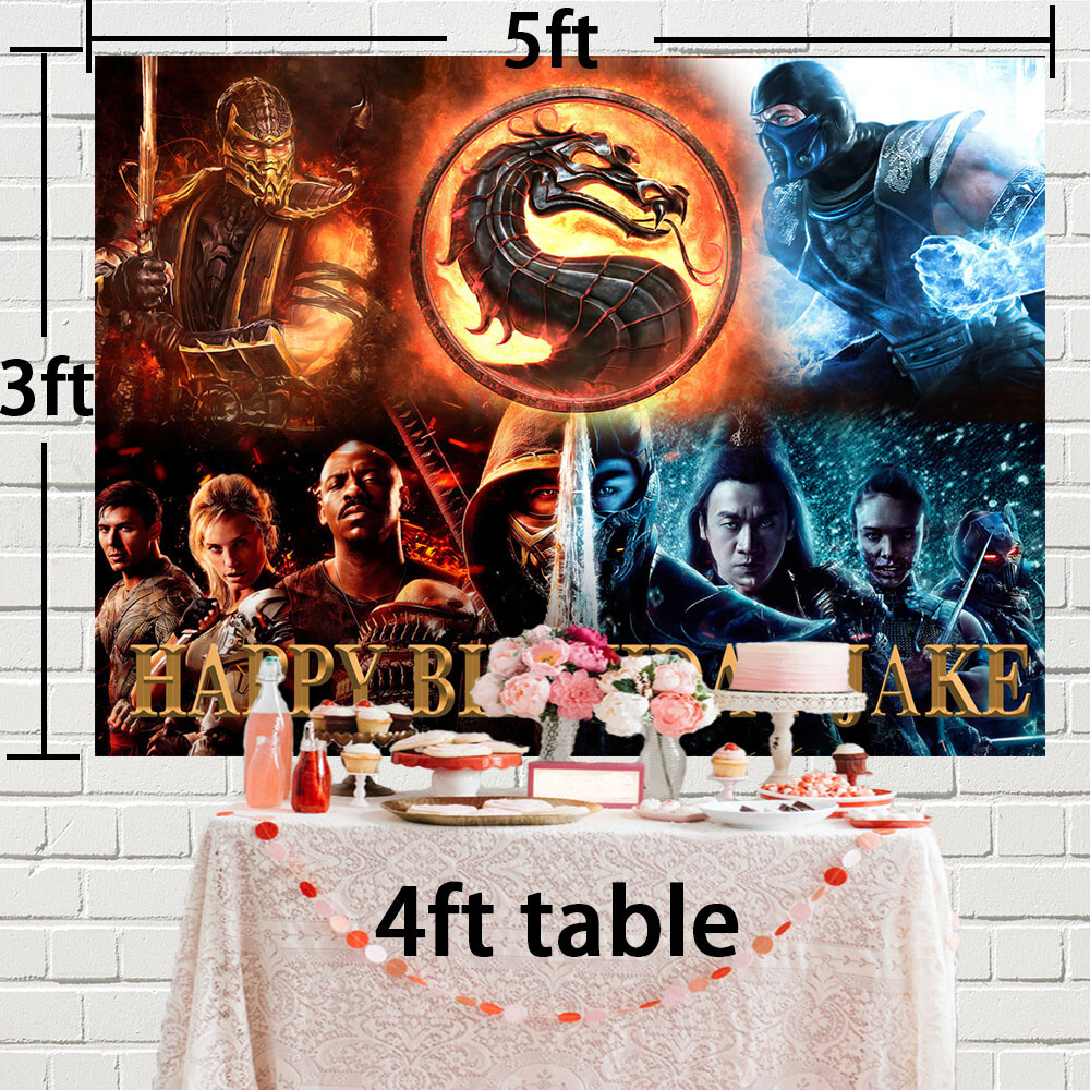 Mortal Kombat Personalised Custom Banner Backdrop Party Supplies Birthday Gift
