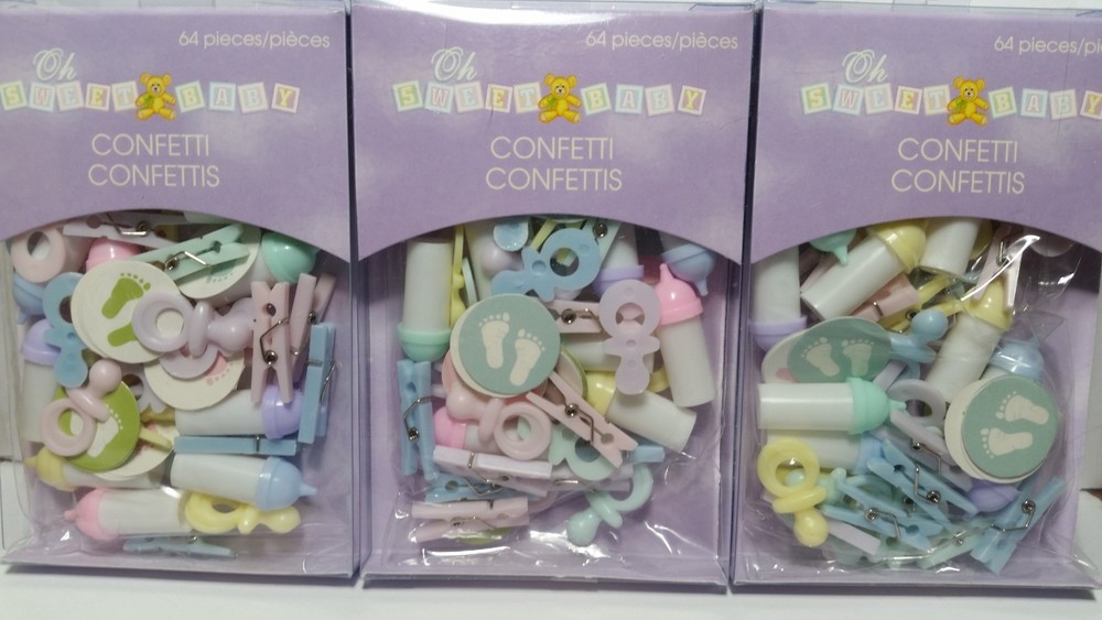 Baby Shower Table Decorations Confetti 640 Total Plastic Pieces Bottle Pacifier