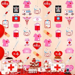 8Pcs Nurse Party Hanging Garlands 80 inches by 30 inches, pink