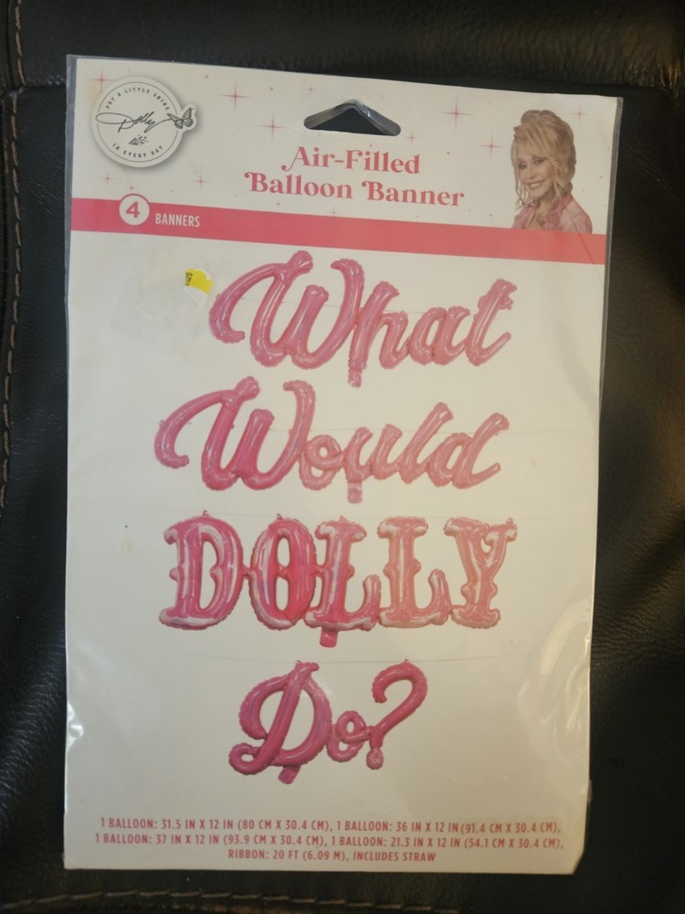 Dolly Parton «What Would Dolly Do?» Pink Air Filled Balloon Party Banner