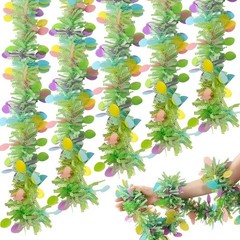 5 Pcs Easter Tinsel Garland,33 Feet Colorful Egg Tinsel Twist Garland Metalli…
