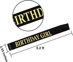 Chic Gold Satin Sash and Crown – Perfect for 16th, 21st, 30th Birthdays