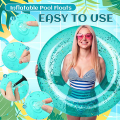 1 Pcs 42 Inch Large Inflatable Pool Float Tube for Adult Glitter Sparkly Confett