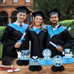 Sky Blue Graduation Honeycomb Centerpieces, 12 Pcs Table Decorations 2026