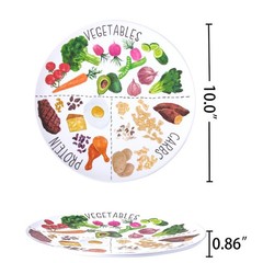 Viynran 10″ Portion Control Plate for Balanced Eating – 10 inch, 1 Pack