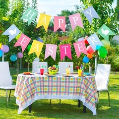 USA Happy Easter Garland Hanging Banners Party Supplies Wall Decorations Signs