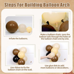 Western Cowboy Balloon Arch Kit with Black Dark Brown Sand White Nude Cow Print
