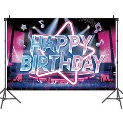 Happy Birthday Music Note Backdrop Banner Dancing Photography Background Disco
