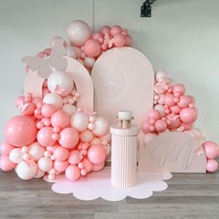 Light Pink Double Balloons Different Size 115Pcs 5/10/12/18″ Pink Balloon Arc…
