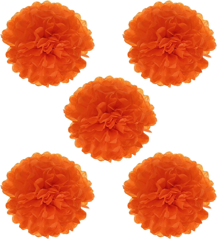 8″ Tissue Pom Poms Flowers, 5 Pack Paper Flower Ball for Wedding Bridal Shower B