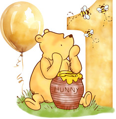 Winnie-the-Pooh Party Prop Cutout Party Decoration Yard Sign First Birthday