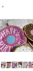 Donut Birthday Party Table Decoration Set, Paper Multicolor Sprinkles Signs