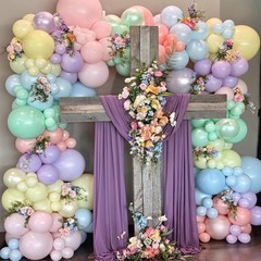 Pastel Balloon Garland Arch Kit Double Pearl Macaron Pink Blue Yellow Green P…
