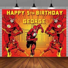 Superhero cartoon character Backdrop Birthday Party Room Decorations Photo Booth
