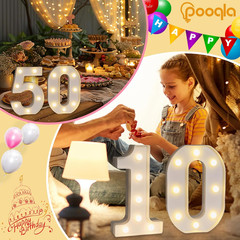50Th Birthday Decorations for Women Men, Light up Numbers 50 for Party Table Bac
