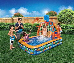 Wild Waves Inflatable Backyard Water Park, 88″ x 52″ x 53