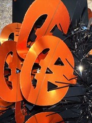 Happy Halloween 9 Ft Long Garland Black Foil & Orange Foil Pumpkins