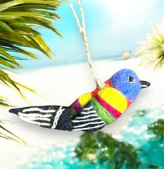 Painted Bunting Bird Ornament Felt Cardinal Mexico Florida Texas Bahamas Orlean