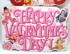 6-Piece Set Valentine Animals Clowns Circus Die-cut Cutouts Vintage Decorations