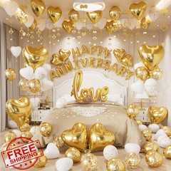 Adeyoo Gold Anniversary Decorations Balloons Banner
