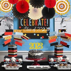 Red Black-Gold Casino Theme Party-Decorations – 33pcs Kits Game Night Graduation