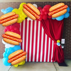 6PCS Large Hot Dog Shape Balloons Hot Dog Helium Foil Balloons Picnic Snacks BBQ